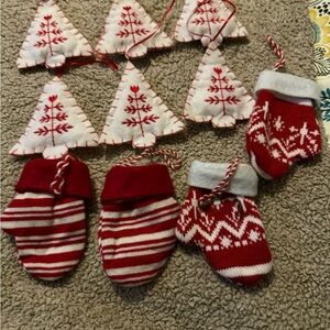 Festive Red and White Kids Holiday Accessories Set